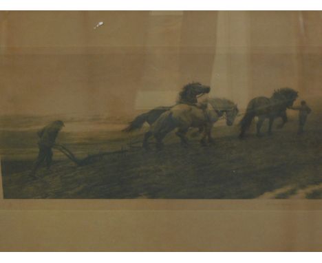 After Herbert Dicksee. The Last Furrow, print, 22cm x 57cm.