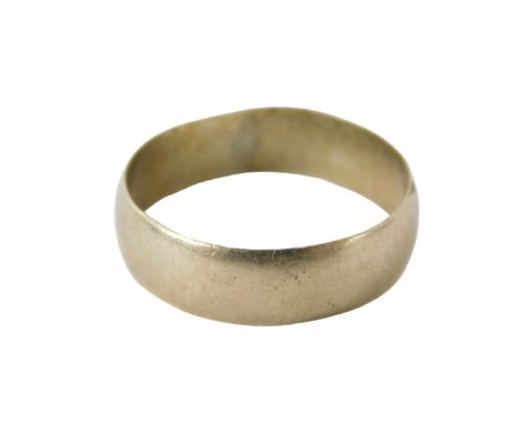 A 9ct gold wedding band of plain design, ring size P, 2.3g all in.