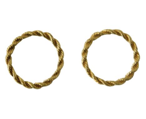 Two 18ct gold twist stem wedding bands, ring size O, 5.2g. 