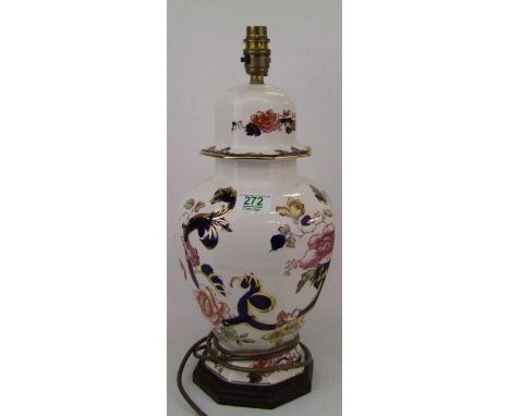 Masons blue mandalay large lamp base: Height 39cm without fittings 