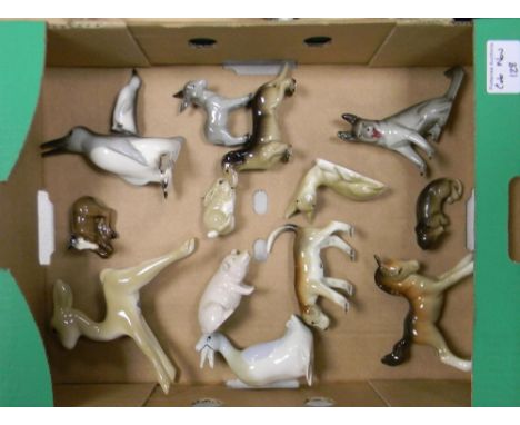 A Collection of Midwinter Pottery Animals to include: Horses, Dogs, Rabbits etc 