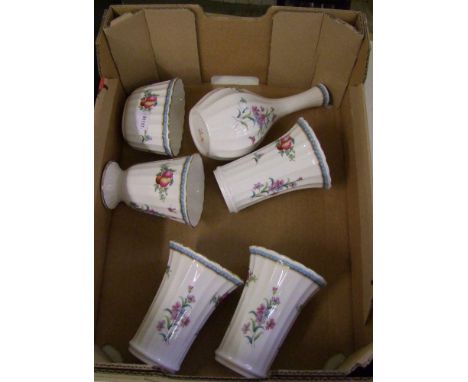 A collection of Spode floral vases: (6) 