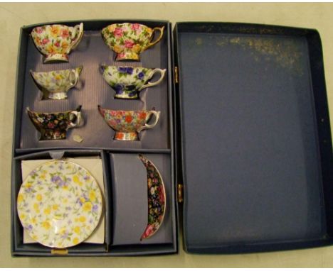 Boxed Lord Nelson ware six floral cups &amp; saucers: 