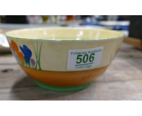 Clarice Cliff Crocus Patterned Bowl: diameter 17cm 
