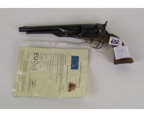 Italian made 1850 colt Army revolver: some moving parts, new deact certificate 