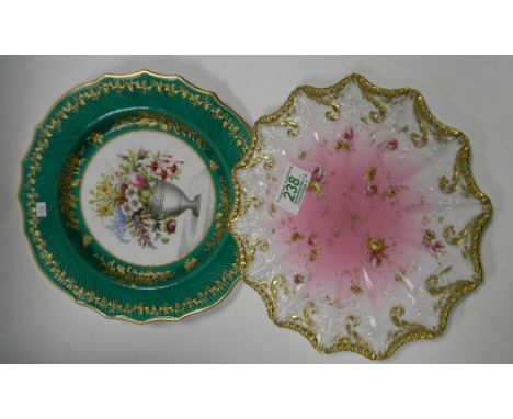 Aynsley and Copeland Spode floral decorated cabinet plates: X2 