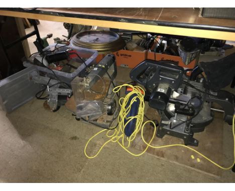 A quantity of power tools