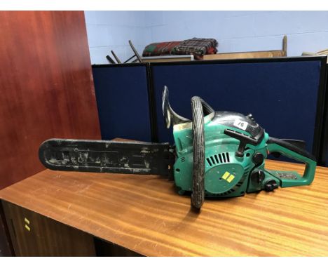 A petrol chainsaw