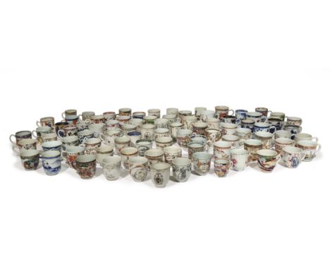 A COLLECTION OF EIGHTY-FIVE CHINESE COFFEE CUPS 18TH CENTURY Variously decorated in enamels and gilding with figures, animals