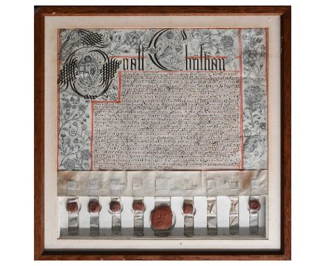 Charterhouse. A manuscript document appointing Philip Lord Jones (of Fonmon) as a governor of Charterhouse, succeeding Richar