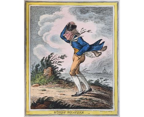 Gillray (James).Twenty-one caricatures, including 'Taking Physick' [BM 9584], 'Breathing a Vein' [BM 10306], 'Gentle Emetic' 