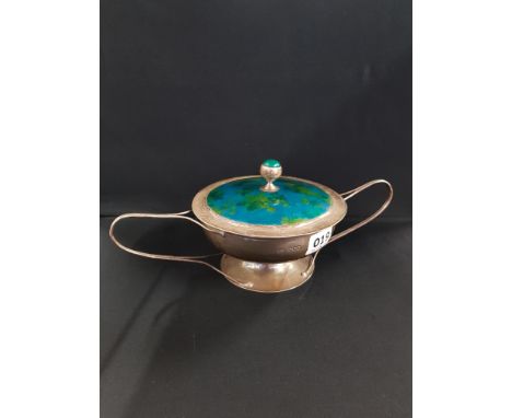 SUPERB ARTS AND CRAFT SILVER AND ENAMEL JAMDISH AND LID,&nbsp;LONDON EDWARD VII 1901/2 , BY GUILD OF HANDICRAFT LTD C R ASHBE