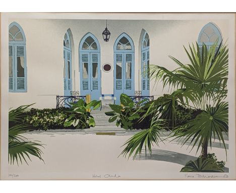 Llana Richardson (20th century British/Israeli), Hotel Olinda, lithograph, signed in pencil, numbered 197/200, H.41.5cm W.56c