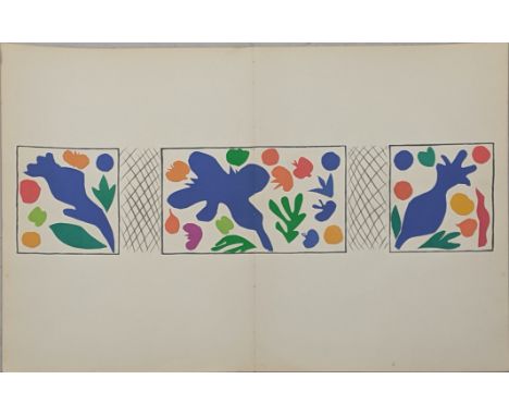 Henri Matisse (1869-1954), Coquelicots, lithograph, unsigned,  H.12cm W.50cm full sheet H.35.5cm W.53cm