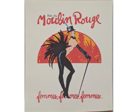 Rene Gruau, Moulin Rouge, offset lithograph poster, H.68.5cm W.50cm