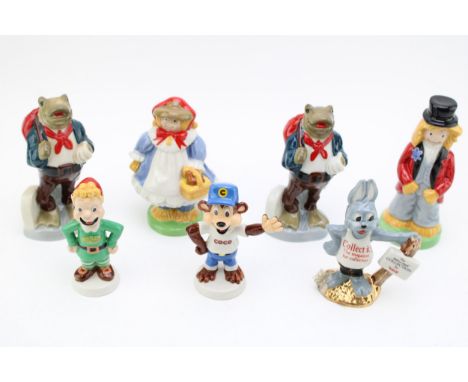 Wade figures to include Arthur Hare, Coco, Crackle, Ma Straw, Pa Straw and others (7 - 3 boxed).  In good condition with no o