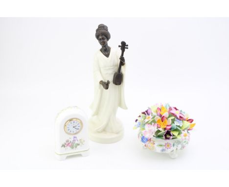 A Minton 'Geisha' MS 26 figure together with a Royal Doulton / Minton 'Haddon Hall' ceramic floral arrangement and a Royal Do