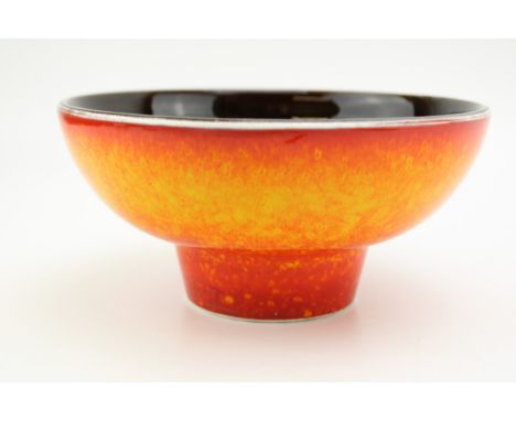 Poole Pottery Aegean footed bowl, 18cm diameter.  In good condition with no obvious damage or restoration.