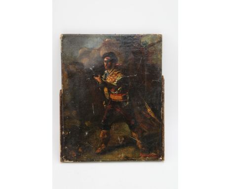 Leonard Gonza, The Brigand, oil on paper laid on canvas, signature to bottom right. 28cm x 23cm.  In goo hdoriignal condition