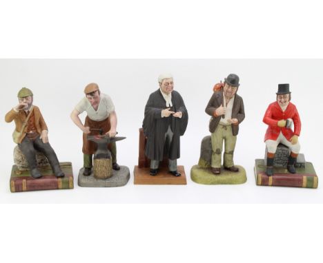 Aynsley Sporting Characters to include The Lawyer, The Tramp, The Foxhunter, The Fisherman and The Blacksmith (5).  In good c