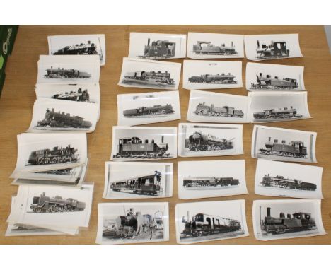 A collection of around 67 photographs of steam locomotives &amp; trains associated with the Osaka Engine Works Japan mostly e