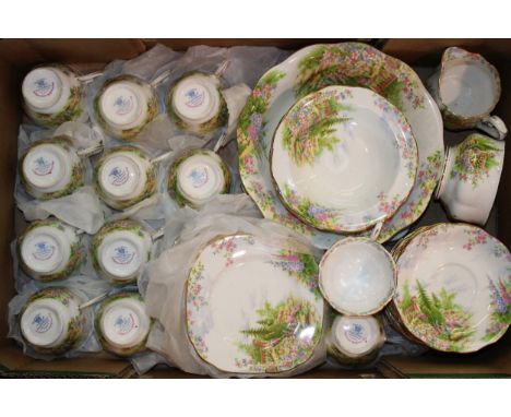 Royal Albert tea and dinner ware in the 'Kentish Rookery' pattern to include 12 cups, 12 saucers, 12 side plates, bowls and s
