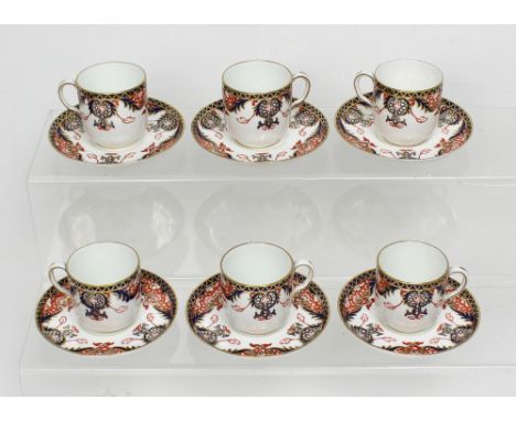 A c1911 Royal Crown Derby part coffee service, six cups and six saucers, in the 'Kings Imari' pattern. CONDITION REPORT No ob