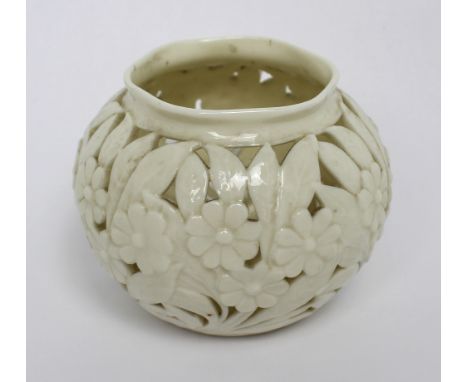 A Royal Worcester blanc de Chine small floral decorated bowl, marked to base 'Royal China Works Worcester', and '655', height