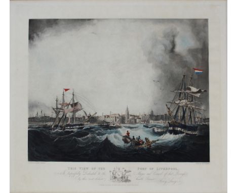 After Samuel Walters (1811-1882); an engraving by R G Reeve, 'This View of the Port of Liverpool as Respectfully Dedicated to