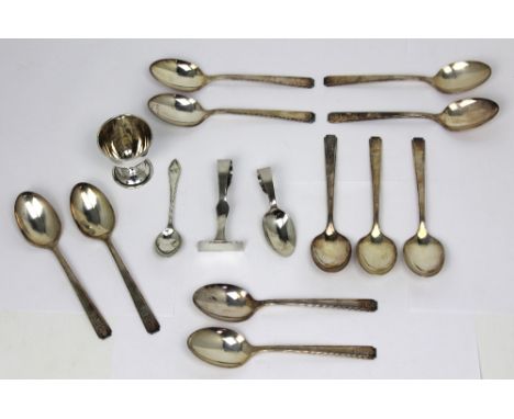A boxed George V hallmarked silver children's pusher and spoon, Barker Brothers Silver Ltd, Birmingham 1928, also a boxed hal