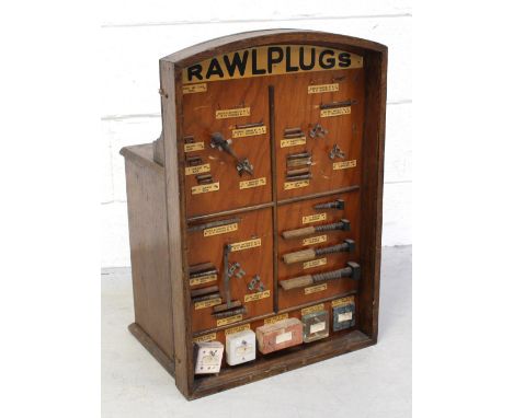 A vintage Rawlplug shop counter display, height 60cm, width 40cm.