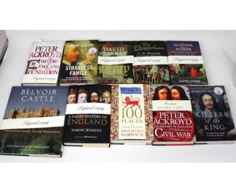 Ten mainly first edition books of historical interest, most signed by the author, to include The Duchess of Rutland with Jane