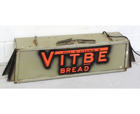 A vintage 'Vitbe Bread' Art Deco style illuminated advertising sign, width 88cm.