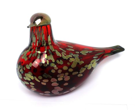 Oiva Toikka for Iittala; a boxed 'Ruby Bird', 14 x 21cm. CONDITION REPORT No obvious signs of damage.