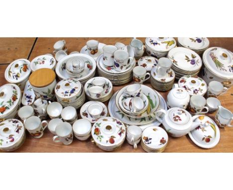 A large quantity of Royal Worcester 'Evesham Gold' tea and dinner ware to include tureens, plates, soup bowls, cups, saucers,