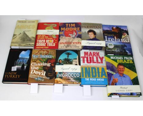 Ten mainly first edition books, predominantly travel interest, most signed by the author to include Imran Khan; 'Pakistan', T