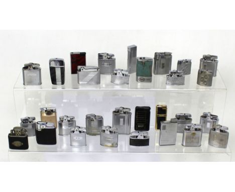 Thirty vintage Ronson cigarette lighters to include silvered examples, engine-turned examples, an Esso L.P.G. example etc (30