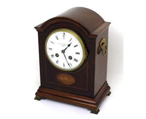 Goldsmiths & Silversmiths Co, London; a late 19th/early 20th century mahogany-cased dome-topped eight-day mantel clock with l