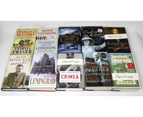 Ten mainly first edition books to include factual, fiction and historical, most signed by the author, Antonia Fraser; 'Perilo