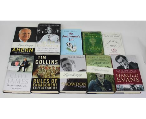 Ten mainly first edition books, biographical and autobiographical, most signed by the author, Tim Collins; 'Rules of Engageme