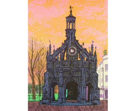 Bernard Brett, colour screen print, Chichester Cross, signed in pencil, sheet size 22" x 17", unframed.