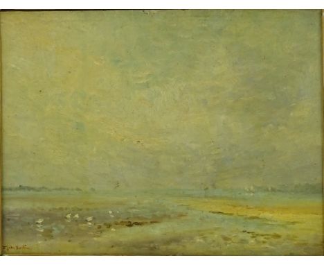 John Burton, oil on board, seascape, signed, 7" x 9", framed.