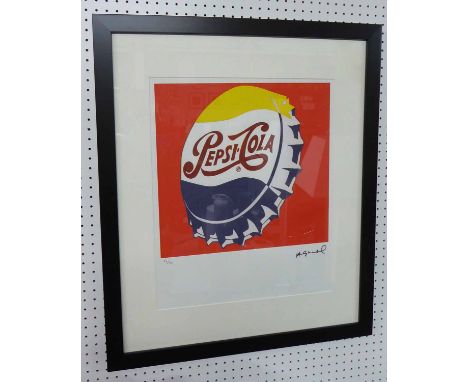 ANDY WARHOL 'Pepsi Red', offset lithograph, from Leo Castelli gallery, stamped on reverse, edited by Georges Israeli on Arche