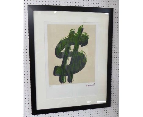 ANDY WARHOL 'Green Dollar Sign', offset lithograph, from Leo Castelli gallery, stamped on reverse, edited by Georges Israeli 