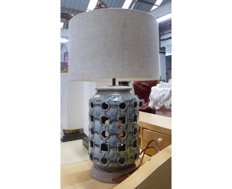 CERAMIC TABLE LAMP, contemporary with shade, 59cm H.