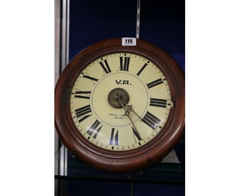 A Victorian mahogany hanging wall clock 'V.R Royal Mail No 318