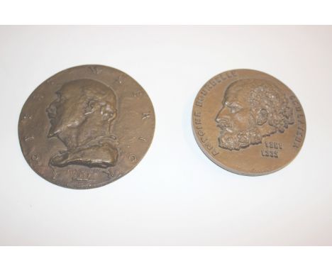 Two Bronze Portrait MedallionsPortrait of Bourdelle by Margarata Cossaceanu-Levrillier inscribed Mary.Coss.Lev lower edge 8cm