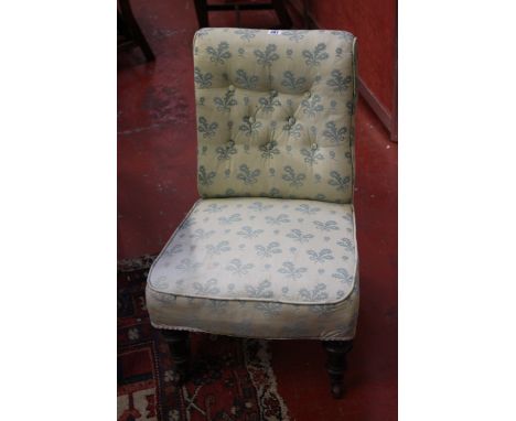 A pair of Victorian button back nursing chairs