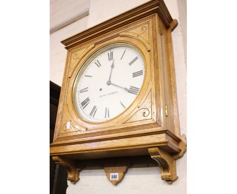 An American oak framed wall clock Seth Thomas 60cm high, 47cm wide 