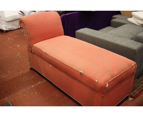 A box ottoman sofa 153cm length and a box ottoman stool